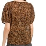 Madewell NWOT Painted Leopard Balloon Sleeve Button-Up Top size small (b3) Photo 2