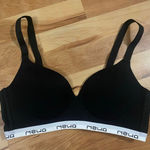 Boutique  Black Lettering Seamless Bra Size Large NWOT Photo 0