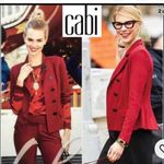 CAbi Size 10 Rhubard Outing Blazer Side Botton Wine Red Ponte Knit Office 3175 Photo 1