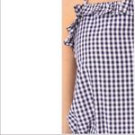 Amanda Uprichard  Blue & White Gingham Ruffled Tank Top Blouse S Photo 2