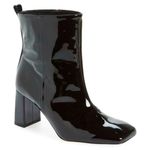Good American BNIB- Square Toe Patent Leather Heeled Booties Photo 0