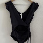 Free People Movement Streamline Bodysuit Black Wrap Small Photo 0