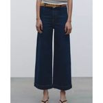 ZARA high rise flat front wide leg crop jeans 2 Photo 10