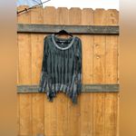 Knox Rose Knox‎ Rose Womens Shark Bite Top Size Small Long Sleeve Green Tie dyed Grunge Photo 2