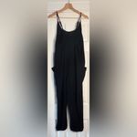 Flawless  Waffle Knit Cropped Black‎ Jumpsuit Large EUC Photo 1