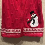 Christopher & Banks  Women’s Zip Up Sweater Vest Snowman Appliqué Size Medium Photo 3