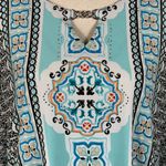 JM Collection Large Top Floral Stretch Keyhole Neck Flutter Sleeves Rhinestones Photo 1