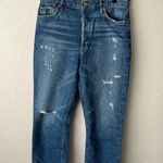 AGOLDE  Jamie High Rise Medium Wash Distressed Crop Denim Jeans Size 30 Photo 2
