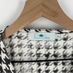 Passion Lilie Houndstooth Cotton Black White Ruffle Hem‎ Mini Wrap Dress Size XL Photo 2