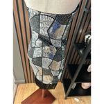 La Femme  black and silver sleeves dress with fringe 1920 style y2k size 8 mini Photo 3