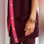 Talbots NWOT V-NECK CARDIGAN - TIPPED Contrast Embellished Gold Button Relax M Photo 4