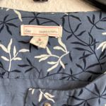 Gap  Blue White Print Linen Cotton Pleated Yoke Dress size‎ 6 Midi Snap Button Photo 4