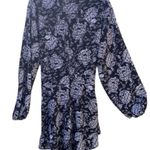 Large women's long sleeve floral black and white shorts romper Photo 1