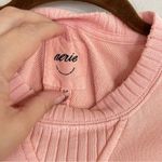 Aerie  Oversized‎ After Sunset Smile+Wave Crewneck Sweatshirt in Peach Size Small Photo 2
