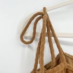 Kittenish NWT Womens Terry Cloth Tie Strap Ribbed Knit Mini Dress Size S Brown Photo 5