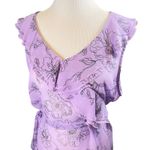 Apt. 9 ‎ Lilac Floral Ruffle Wrap Sleeveless Blouse Tie Waist XL Photo 1