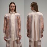 Zimmermann Illustration Paisley Silk Button Up Shirt Paisley Haze 4 US 0 AU NWT Photo 0