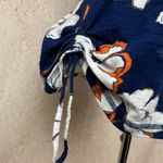 Liz Claiborne navy floral cotton T-shirt size large Photo 2