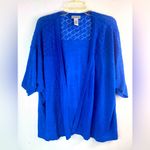 Catherines 2X Bolero Knit Summer Open Jacket Top in Lapis Blue Photo 4