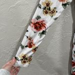 White floral print boho long sleeve midi dress size large Photo 2