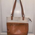 GREAT AMERICAN Leather Works Womens Cream Tan Leather Shoulder Purse bag Photo 0