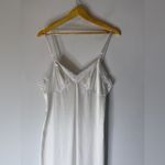 Vassarette  White Nylon Slip Dress Lace Blue Trim Size 36‎ Photo 2