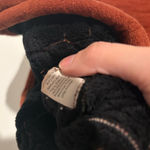 Wooly Bully Velvet Suede Quilted Full Zip Vest faux fur trim orange size small Photo 4