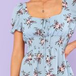 ✨ Shirred Waist Frilled Cuff Dress✨ Blue Size M Photo 4