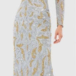 Mac Duggal  5124  Beaded Long Sleeve Evening Gown Dress Photo 1