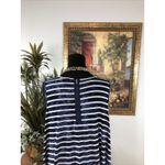 La Vanya Women’s Plus 3X Navy & White Striped Sleeveless Tunic Asymmetrical Hem Photo 4