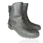 Teva 9.5 De La Vina Dos Black Leather Suede Waterproof Zip Up Buckle Boots Photo 1