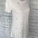 Socialite women XS scoopneck short sleeve top with cut out holes white Photo 3