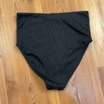 Ribbed One Shoulder Top High Rise Bottom Bikini Swim Set size Small Black Blue Photo 4