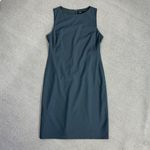 Theory Betty 2B Wool Blend Sheath Dress Grey Size 10 Sleeveless Stretch Photo 14