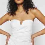 Reformation NWT Madelyn Linen Strapless top size 12 white sweetheart ruched L Photo 0