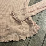 Free People Intimately  pink waffle knit scalloped edge, long sleeve Photo 3