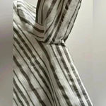 Lavender Brown White & Grey Striped Linen Lightweight Blazer Jacket | Size S Photo 4