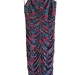 House of Harlow  1960 blue and pink floral rouched midi M Photo 0