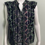 Pilcro  Anthropologie Anthro Ruffled Button Front Sleeveless Top Shirt Small S Photo 0