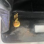 Salvatore Ferragamo  Black Reptile Lizard Skin Triangle Crossbody Purse Vintage Photo 8