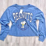 Peanuts SNOOPY Long Sleeve Top S Blue Photo 0