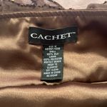 Cachet Chocolate Silk Beaded Ruffle Dress Brown Size 12 Photo 4