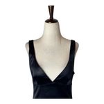 Babaton Aritzia Dress Women 4 Black Satin Lala Dress Sheath Party Cocktail LBD Photo 3