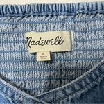 Madewell  Denim Puff-Sleeve Mini Dress Size 6 Dawnshire Wash Cotton Blue Button Photo 7