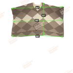 Boston Proper  Lambswool Blend Ovetsized Poncho Sweater Brown Diamonds Size M/L Photo 5