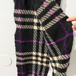 Burberry  London 100% Cashmere Authentic Scarf Purple Black Beige Fringe‎ 68” Photo 2