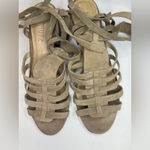Schutz  Sandals Tan Lace Up Block Heel Melancy Strappy Size 7.5‎ Photo 5