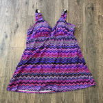 Catherines - Catherine’s One Piece Dress Swimsuit Skort Sz 18 W Chevron Print Padded $5 Photo 0
