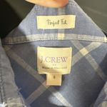 J.Crew Women's Shirt Size Small Light Blue White Plaid Long Sleeve Button Photo 9