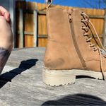 DV BY DOLCE VITA Opalus Womens Zipper Lace Up Combat Boots size 7 Tan Photo 5